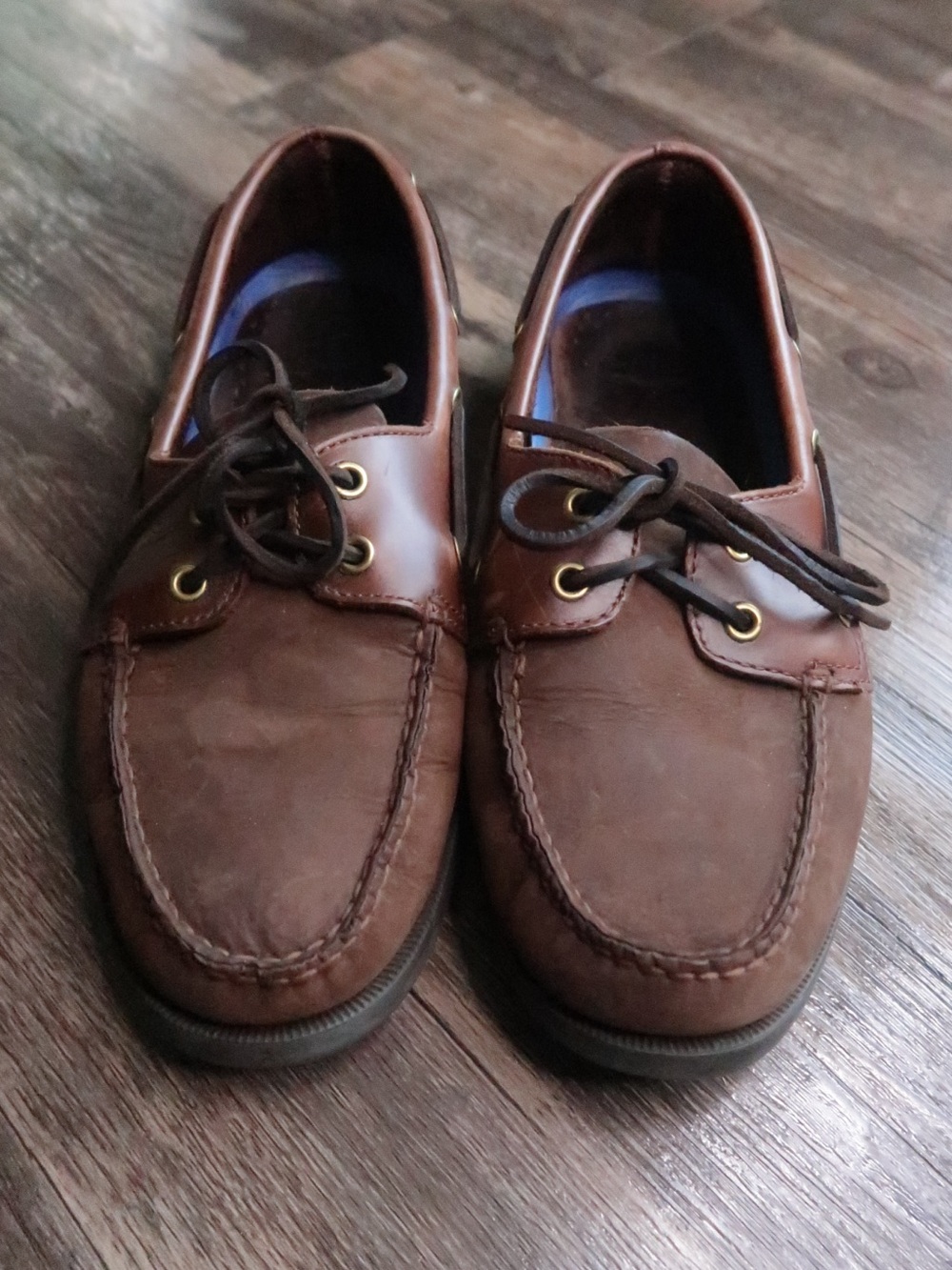Sperry Men's Brown Leather Moc Toe Boat Shoes